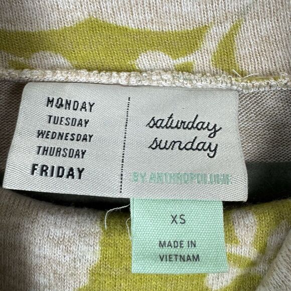 Anthropologie Saturday Sunday Floral Turtleneck Sweater Dress Womens XS Green - Picture 7 of 16